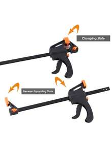 5PCS Woodworking Work Bar 4 Inch Clamp Clip Set Hard Quick Ratchet Release Clip DIY Carpentry Hand Tool Woodworking Clamp - Multicolor - View 4