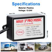 Controlador de bocina de coche Altavoz de bocina eléctrica Unidad de control de sonido con 8 efectos de sonido Control remoto de conmutación 12-24 V para coche camión barco marino - Negro - Ver 3