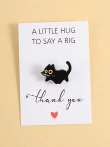 5 piezas Broche mini de vacaciones, tarjetas de abrazos, accesorios de ropa - Regalos, gatos lindos, pequeños regalos y patrones diarios - Negro - Ver 9