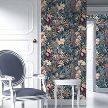1卷波西米亚风花叶自粘壁纸，防水、可移除、易安装、耐用、无缝，适用于家居装饰、卧室、客厅、厨房墙面DIY、家具翻新、节日礼物，尺寸：17.32*118.11/196.85/393.7英寸 - 彩色 - 查看 6