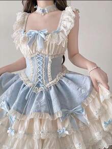 Lolita Outfit - JSK xanh - Xem 8
