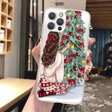 Christmas Cute Girl Phone Case for  16 15 14 11 12 13 Pro Max Mini 7 8 Plus SE X XSMAX XR New Year Transparent Soft Cover,Covercompatible with  17 Hülle, 17 pro Hülle, 17 promax Hülle - -3 - Übersicht 5
