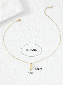 1件时尚女士项链，配有锥形锆石吊坠，适合日常佩戴，可作为礼物送给朋友或作为圣诞礼物。 - 金黃色 - 查看 3