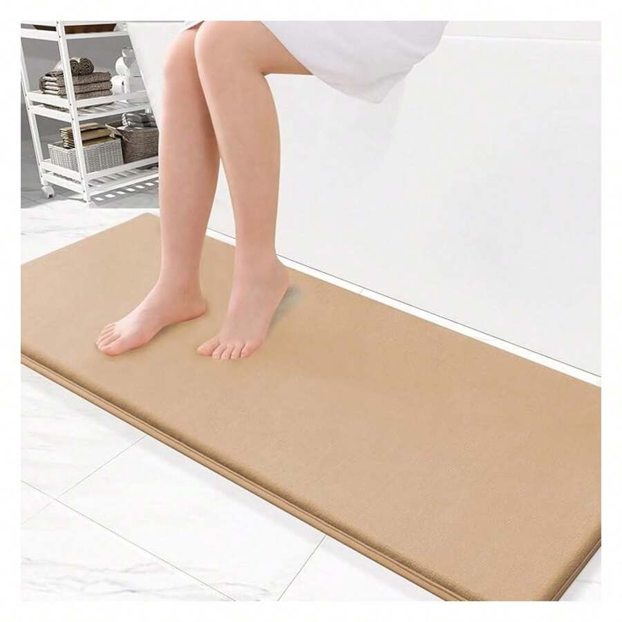 Memory Foam Bath Mat 47x17, Extra Soft And Absorbent Bathroom Mats, Non Slip Washable Carpet For Floor, Shower And Tub, - 多色48 - 查看 1