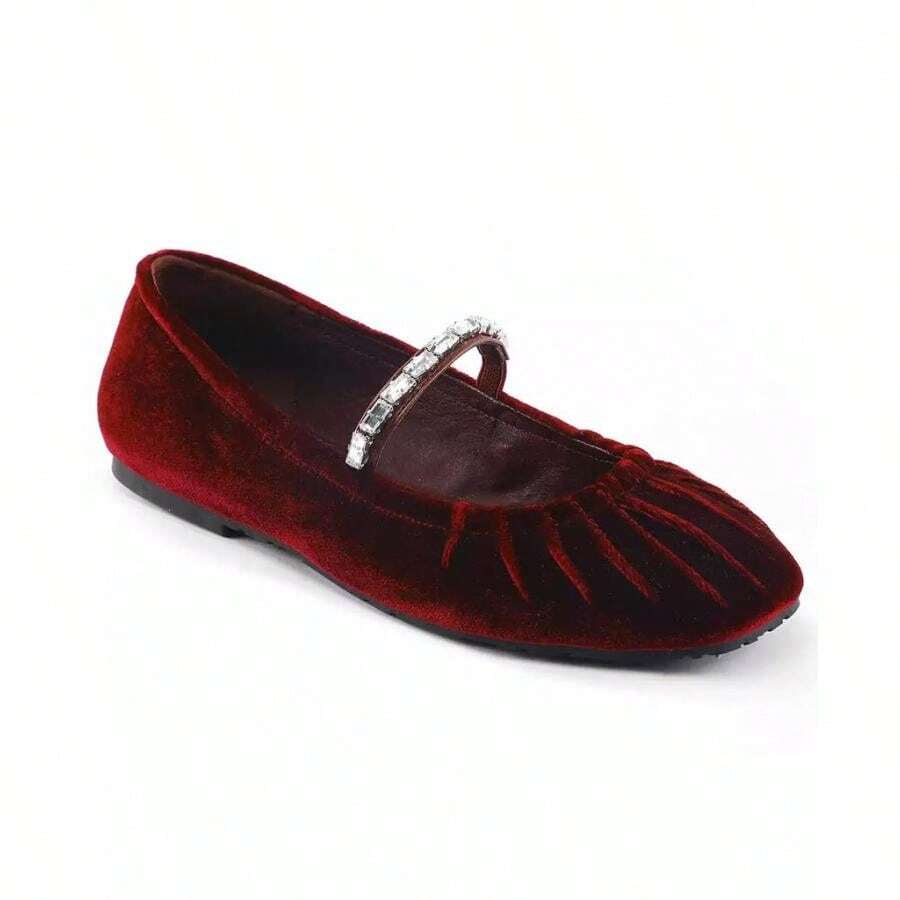 Kenneth Cole Women's Eimar Ballet Flats | | Women Flats - 勃根地天鵝絨 - 查看 1