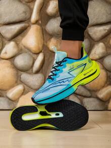 Road Running Shoes, Lace-Up, Shock Absorbing, Breathable Sports Shoes, Road Running Sneakers, Mesh, Lightweight, Casual Training Shoes, New Running Shoes - Blue - View 6