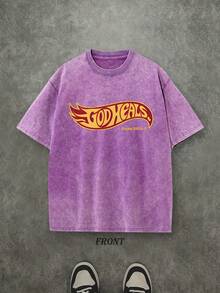 God Heals Unisex Washed Christian Shirt, Christian Scripture T-Shirt, Vintage Retro Washed Shirt Single-Sided Printed (230 Heavyweight Pure Cotton T-Shirt)  High Quality Christian T-Shirt, Christian Gifts, Men's And Women's Shirts, Comfortable, Fashion Christian Shirt, Street Style Pure Cotton Fall Shirt - Màu Lilac Tím - Xem 1