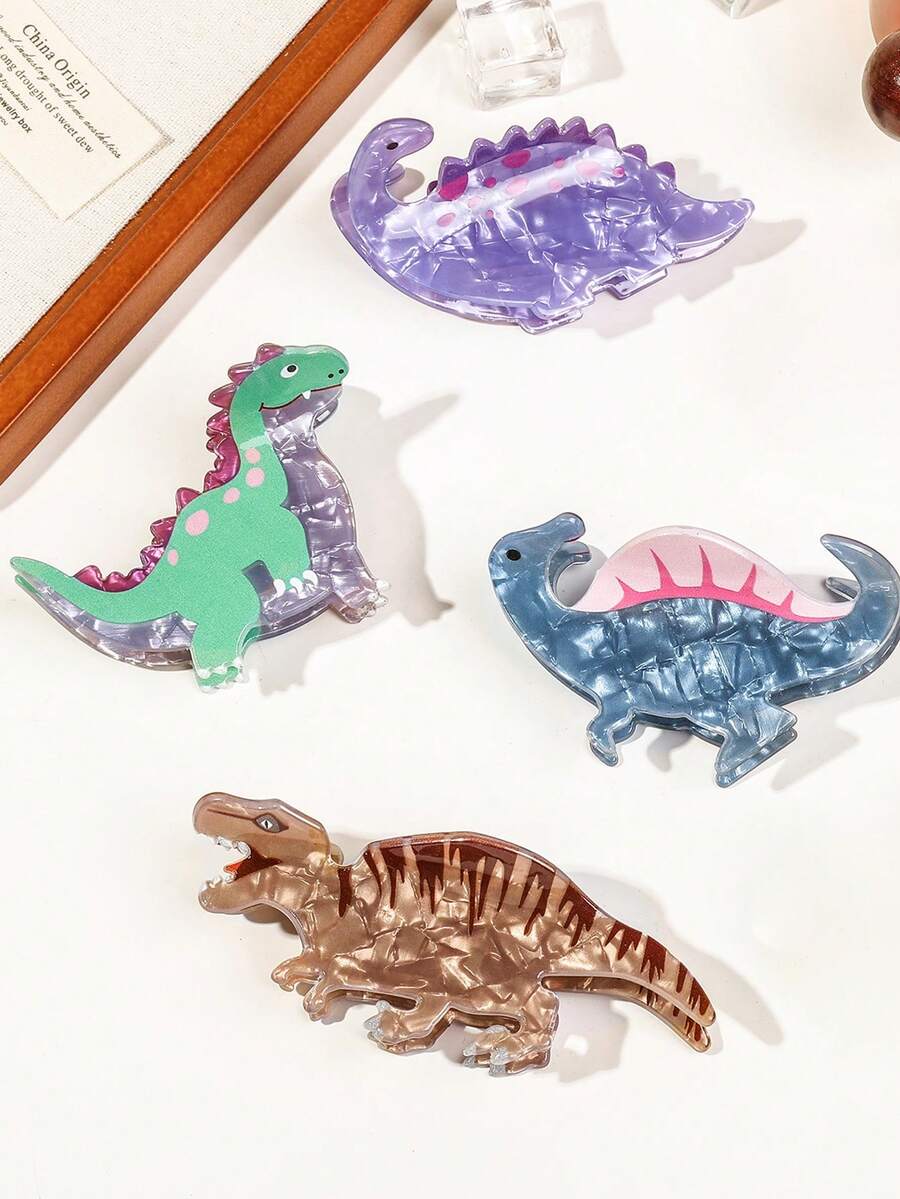 亚克力卡通恐龙发夹，可爱发爪，高端发爪，适合女孩和女士，圣诞礼物，圣诞袜填充物，女士圣诞袜填充物，成人圣诞袜填充物，成人圣诞袜填充物，发饰，成人礼发饰，发饰，女士礼物创意，美容圣诞袜填充物，女士礼物