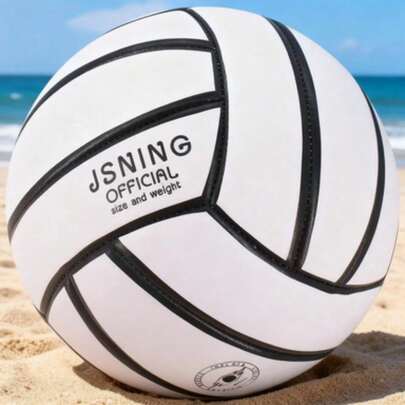 1 Inflatable Volleyball, PVC Soft Star Design, Pink, White, Color, No. 5, Suitable For Outdoor/Indoor/Pool/Gym Training, High-Quality Volleyball Equipment, Durable And Stable, Waterproof, Suitable For Beach Games And Training