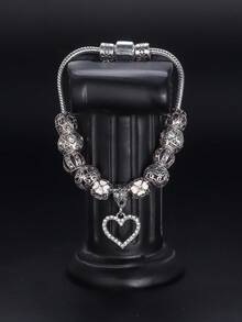 سوار معلق بلون فضي مزين بخرز الكريستال والزجاج المورانو بسلسلة ثعبان للنساء، مجوهرات بوهيمية راقية، مناسبة للنساء