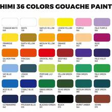 HIMI Gouache Paint Set, 36 Colorsx 12ml Twin Cup Design With 3 Paint Brushes And A Palette In A Carrying Case Artists, Students, Gouache Opaque Painting - 36 Colors - View 3