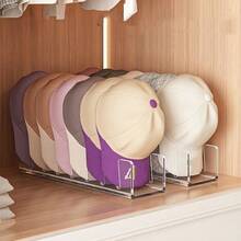 1pc Hat Stand For Baseball Caps No Install Acrylic Hat Organizer For 7 Baseball Caps Hat Racks For Baseball Caps Display Organizer,Acrylic Baseball Cap Organizer Rack, Assembly Required Entryway Cabinet Space-Saving Sports Hat Holder Display Shelf