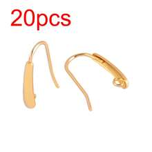 20pcs/Lot Stainless Steel Earrings Base Polygon Stalk Earring DIY Earring Findings For DIY Jewelry Making Connector Accessories - 20 Pieces# Ear Hooks - View 9