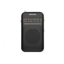 PHILIPS TAR1368 Analog Tuning Radio, FM/AM Dual-Band Broadcast Receiver, 3.5mm Headphone Jack, Uses 2 AA Batteries (Batteries Sold Separately), Black. - Black - View 1