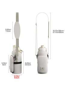 POWCAN Water Bottle Holder with Strap, Fits 32/40 oz Bottle, Adjustable Shoulder Strap with Phone Pocket, Neoprene Sleeve, Water Bottle Carrier Bag for Hiking, Travelling and Camping - 燕麥色 - 查看 5