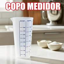 Copo Graduado Medidor de 500ml gramas sem tampa - Transparente - Visão 2