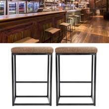 Juego de 2 taburetes de Bar para Cocina, Comedor, Sala de Estar + Kit de Armado - Marrón - Ver 7