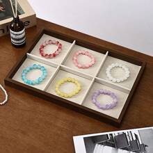 1pc Walnut Color Jewelry Organizer Tray, Necklaces Rings Jewelry Display Holder Tray, Gift For Girls Organizer Storage Box Travel Gifts - Walnut Tray - View 19