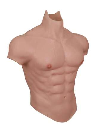 1pc Silicone M/L/XL Muscle Shirt For Men, Realistic Abs Skin, Upgraded Realistic 8-Pack Abs Version, Large Honeycomb Interior Design For Invisible Comfort, Suitable For Cosplay, Halloween Parties, Transgender And Other Occasions