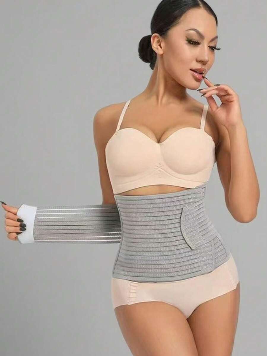 Women's Thick Waist Trainer Belt, Highly Elastic Waist Cincher - Grey - View 1