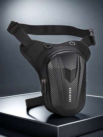 1 pieza Nuevo bolso de cintura funcional para hombres, bolso de pierna para ciclismo y motocicleta, material ligero, impermeable y duradero, banda ajustable para la cintura, diseño de múltiples bolsillos con cremallera de gran capacidad, apto para teléfono y monedas