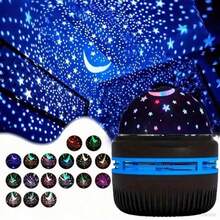 1 Farbige Sternprojektor Beleuchtung, LED Nachtlicht Dekoration für Schlafzimmer, RGB Mond Milchstraße Projektionsleuchte. Verwendet in Räumen, Schlafzimmern, Wohnzimmern, als Party Accessoire, zu Weihnachten und Halloween