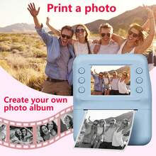 Appareil photo selfie instantané pour enfants, caméra numérique HD 1080P, appareil photo instantané multifonction avec cadres amusants et filtres de couleur, délai de prise de vue de 3s/5s/10s, cadeau de Noël et d'anniversaire pour les enfants de 3 à 12 ans, cadeau de rentrée scolaire - A29 - Voir 9