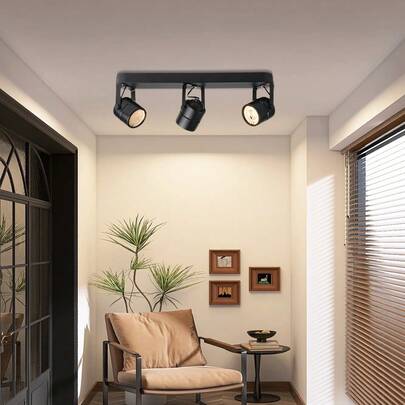 CANMEIJIA Recessed Ceiling Light, Indoor Decorative Pendant Light, Linear Straight Tube Recessed Light, Wall Decor, Living Room Decor, Dual/Triple Head Spotlights, Aluminum, GU10 Bulb Socket, Retro Style, With/Without Bulbs, Easy Installation, Hard-Wired, Suitable For Exhibition Hall/Reading Room/Dining Room/Bar/Bedroom/Cafe/Dining Hall/Clothing Store/Living Room, Available In Different Sizes As Needed