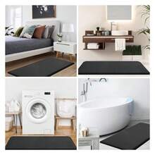 Memory Foam Bath Mat 24x16, Extra Soft And Absorbent Bathroom Mats, Non Slip Washable Carpet For Floor, Shower And Tub, Black - 多色79 - 查看 6