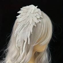 2 Pieces Of Elegant Bride White Angel Wings Headpiece - The Glossy Feather-Like Style Features White And Dark Wing Tips. , Suitable For New Year Costume Headpieces, Wedding Bride Hair Accessories, Bridesmaid Hair AccessoriesIt Is Lightweight And Sturdy, Suitable For Parties, Graduation Dances, Photography Shoots, Etc. - Hair Clips - Multicolor - View 2