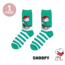 SNOOPY 1/3/5双装圣诞袜，男女通用成人中筒袜，可爱袜子，生日/圣诞礼物 - 彩色 - 查看 15