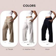 3 Pack Women's Wide Leg Sweatpants Workout And Yoga (Plus Sizes Available) ZQZF - Hitam / Abu-abu Heather Muda / Kelabu Kecokelatan - View 8