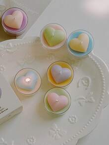 1pc New Heart-Shaped Soy Wax Candle, Dual-Tone Scented Candle, Creative Design Candle, Mini Heart Candle, For Home Decor, Gifts, Weddings, Parties, Tabletop Decor, Birthday Decoration, Lovely Decoration, Wedding, Partner, Hand Gift, Home Decor, Valentine's Day Gift, Birthday Present, Christmas Decorations, Christmas Decor, Christmas Gifts, Room Decor, Candle, Candles, Gifts, Scented Candles, Home Decoration, Gifts For Her, Scented Candle, Candle Set Gift