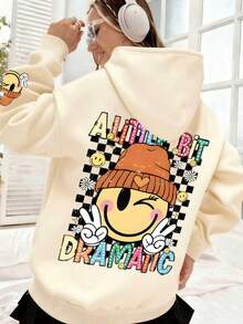 Felpa casual a maniche lunghe con colore unito per ragazze adolescenti, felpa oversize carina, adatta per primavera/autunno, ritorno a scuola, uso quotidiano, cerimonia di laurea, adatta per insegnanti - Albicocca - Visualizzare 7