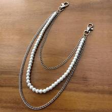 Layered Pants Wallet Chain For Men Women  Vintage Pearl Wallet Chain Dainty Fashion Street Jeans Punk Keychain Jewelry Clothing Accessories - A - 查看 6