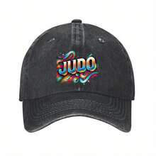 Vibrant JUDO Baseball Cap - Adjustable Dad Hat For Men & Women, Black With Colorful Swirling Design, Perfect For Running, Workouts & Outdoor Activities, Outdoor Headwear|  Baseball Cap| Polyester Cap - 綠色 - 查看 3