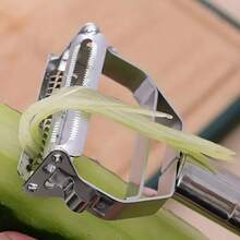 Stainless Steel Multifunctional Fruit And Vegetable Peeler - Efficient Kitchen Cutter, Wiper, Shredder And Scraper For Potatoes, Melons, Etc. - Easy To Use Kitchen Tools And Dorm Room Must-Haves, Compact Design, Sleek Kitchenware, Sturdy Kitchenware - Silver 1-pack - View 3