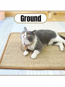 Rabbit Scratch Pad, Sisal Rabbit Scratching Pad, Natural Rabbit Anti-Slip Pad, Claw And Tooth Care,Sun, Rabbit Mat, Cage Rabbit Chew Toy, Rabbit Pet Cage, Bedding, Bite And Sleep Nesting, Suitable For Small Animals The Border Color Is Random