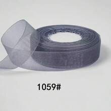 1pc 50yards X 2.5cm Flower Fresh Floral Art Packaging Sheer Chiffon Ribbon, DIY Craft Materials, Gift Box Decoration, Clothing Accessories