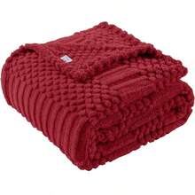 50x70 Inch Red Throw Blanket - Soft Fluffy Fleece, Cute Aesthetic, Sofa, Couch, Chair, Bed, Living Room Bedroom, All - Season Use, Plush Cozy Decorative Blanket - Red + XL Throw(50x70) - View 1