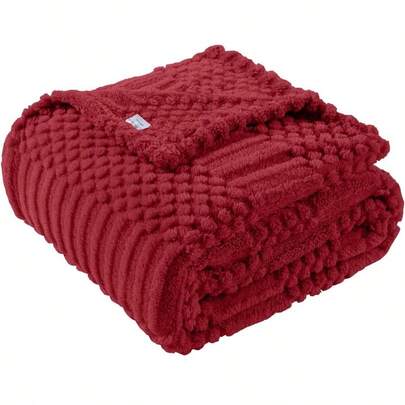 50x70 Inch Red Throw Blanket - Soft Fluffy Fleece, Cute Aesthetic, Sofa, Couch, Chair, Bed, Living Room Bedroom, All - Season Use, Plush Cozy Decorative Blanket