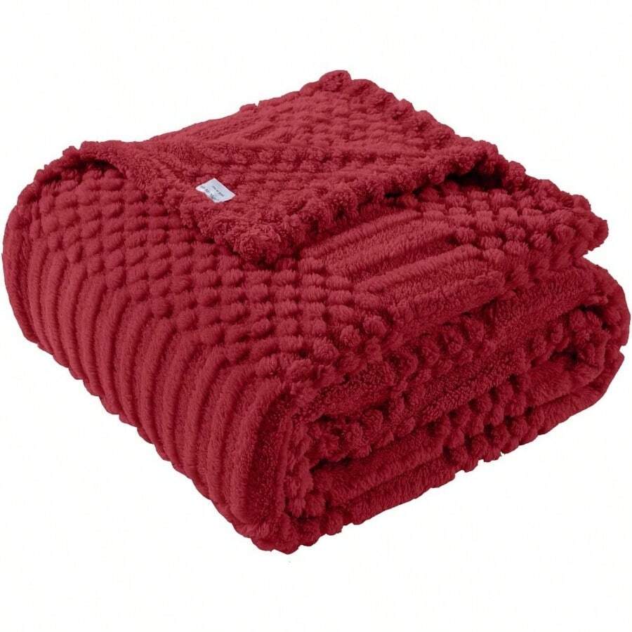 50x70 Inch Red Throw Blanket - Soft Fluffy Fleece, Cute Aesthetic, Sofa, Couch, Chair, Bed, Living Room Bedroom, All - Season Use, Plush Cozy Decorative Blanket - Red + XL Throw(50x70) - View 1