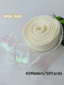 10/50码 4厘米 彩虹色欧根纱丝带 透明宽幅工艺装饰丝带，适用于鲜花、花束、花环、婚礼、生日派对、圣诞节礼物包装、发饰、装饰品等。 - 多色 - 查看 19