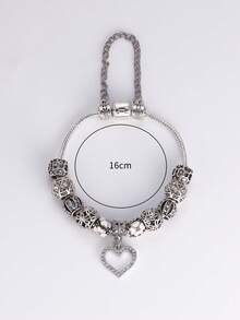 سوار معلق بلون فضي مزين بخرز الكريستال والزجاج المورانو بسلسلة ثعبان للنساء، مجوهرات بوهيمية راقية، مناسبة للنساء