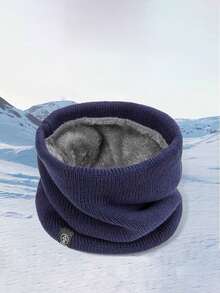 Knitted Scarf Unisex, Thermal Lined Thick Warm Scarf For Students, Versatile For Outdoor, Cycling, Winter