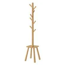 VASAGLE Attaccapanni da Terra, Appendiabiti da Terra, con 8 Ganci e Piano Portaoggetti, Alto 170,5 cm, per Cappotti Cappelli Borse, Ingresso Corridoio Camera da Letto, Beige Naturale, Regalo Natale - Beige Naturale - Visualizzare 7