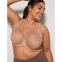 SYROKAN Women's Full Support High Impact Racerback Lightly Lined Underwire Sports Bra - Barely Buff - View 5