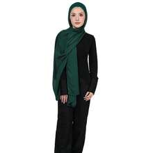 Modal Cotton Hijab Scarf For Women With Undercap Set,DeepGreen - DeepGreen - View 4