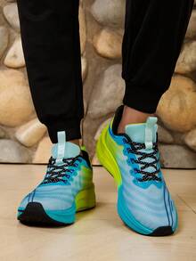 Road Running Shoes, Lace-Up, Shock Absorbing, Breathable Sports Shoes, Road Running Sneakers, Mesh, Lightweight, Casual Training Shoes, New Running Shoes - Blue - View 4