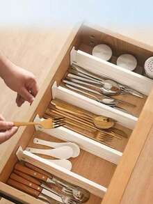 1 vách ngăn ngăn kéo bằng nhựa ABS màu trắng, có thể mở rộng, thích hợp để trang trí ngăn kéo, trang trí mùa thu, trang trí ngày lễ, trang trí phòng, trang trí nhà cửa, trang trí phòng ngủ. - Nhiều màu - Xem 5